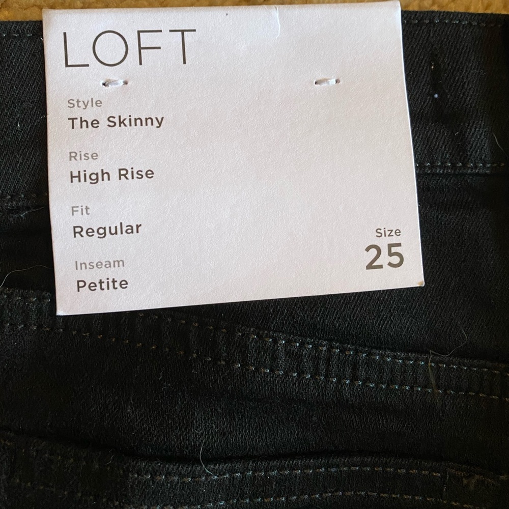 LOFT High Rise Skinny Petite Black Jeans